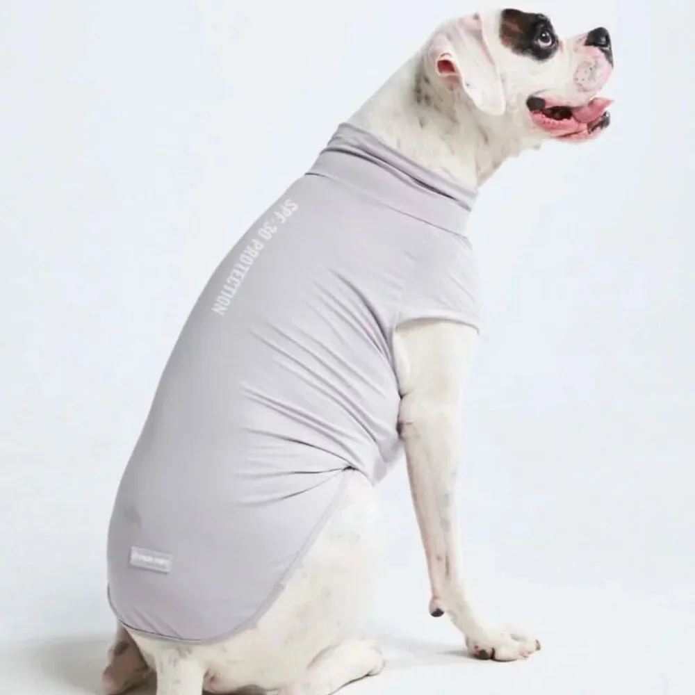 NEW Spark Paws Sunblock Dog T-Shirts (Pack of 2: Grey & Blue)